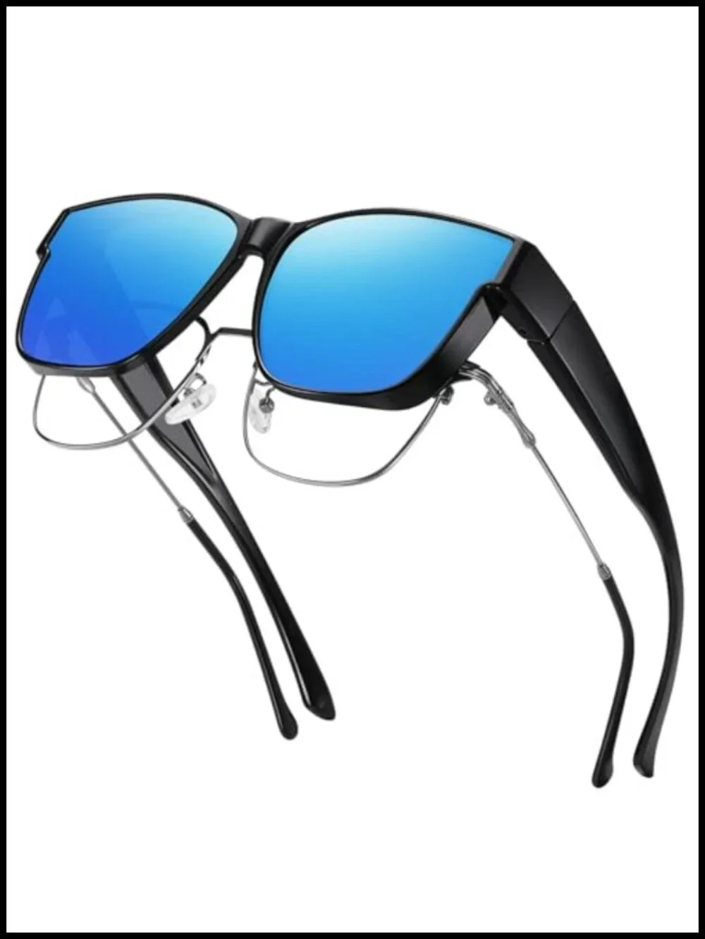Oversized Polarized Sunglasses Fit Over Glasses UV400 Protection TR90 Frame